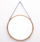 large-circular-teak-Italian-mirror-with-leather-strap-hanger2