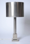 Pair of brushed steel Maison Charles lamps-1