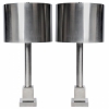 Pair of brushed steel Maison Charles lamps-7