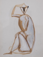 Sitting-monkey-gouache-by-Henri-SAMOUILOV1