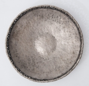 Torch cut and hammered shallow metal bowl by Marcello Fantoni-5