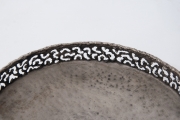 Torch cut and hammered shallow metal bowl by Marcello Fantoni-6