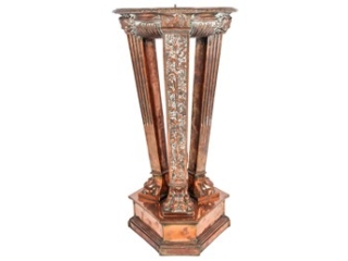 A copper fountain in the form of an Ath&eacute;nienne