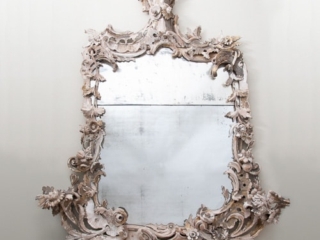 18thC rococo carved wood mirror