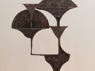 Cut and welded steel lamp prototype attrb. Chrystiane Charles Cut and welded steel lamp prototype attrb. Chrystiane Charles