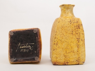 mid century pair of Marcello Fantoni glazed stoneware vases