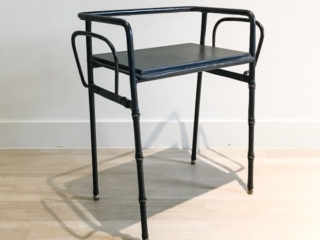 Jacques Adnet saddle stitched leather table circa 1950