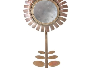1970s Brass Chaty Daisy Mirror
