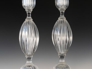 Pair of Seguso candlesticks 3 by John Loring of Tiffany and co.