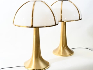 Pair of signed Gabriella Crespi Fungo table lamps