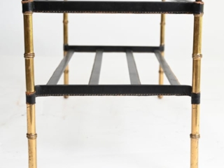 Jacques Adnet leather wrapped low table