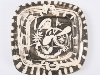 Still life with spoon ceramic plate by Pablo Picasso for Madoura