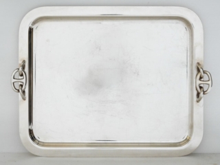 Silver plated tray by Herm&egrave;s Paris