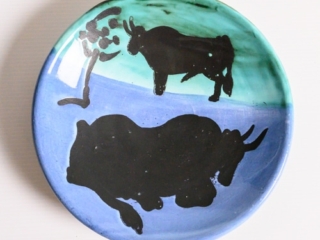 "Toros" ceramic plate by Pablo Picasso for Madoura