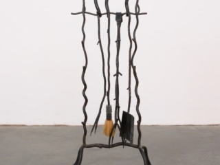 rustic wrought iron set of firetools