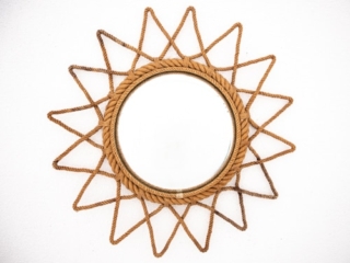 Audoux Minet attributed round starburst mirror