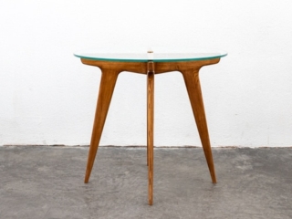 Gio Ponti maple and glass circular table