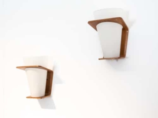 Pair of Louis Kalff bentply wall lights