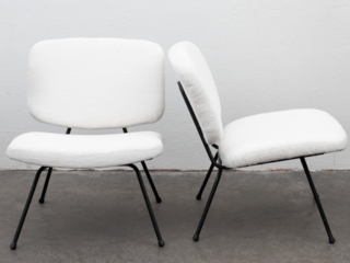 pair of low chairs by Pierre Paulin and Thonet, 1950&rsquo;s