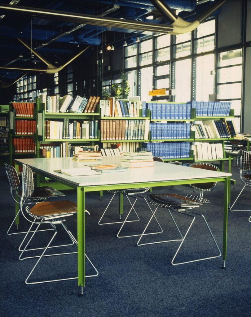 A view of the library at the Beaubourg center in Paris