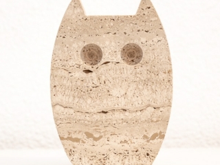 Fratelli Mannelli travertine owl circa 1970
