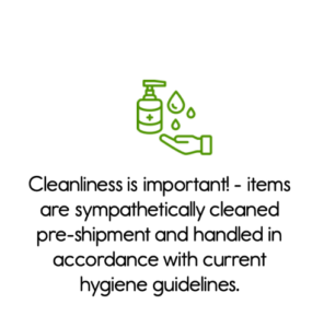 Cleanliness is important! - items are sympathetically cleaned pre-shipment and handled in accordance with current hygiene guidelines. 