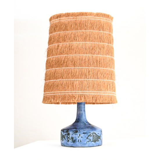 blue ceramic Jacques Blin table lamp