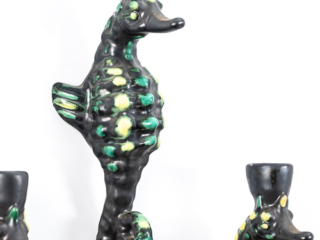 set of three Ferlay Vallauris Hippocampe wall lamps