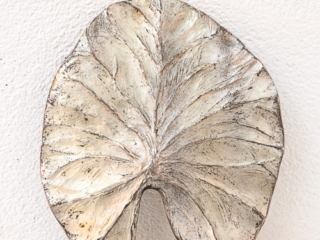 Mid century silvered bronze lily leaf by Chrystaine Charles Mid century silvered bronze lily leaf by Chrystaine Charles