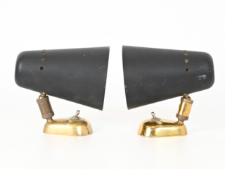 pair of stilnovo style cone shaped wall appliques