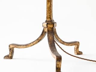 Gilded wrought iron floor lamp by Maison Ramsay circa 1940.