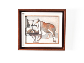 oil on canvas of a bulldog by Henri Samouilov
