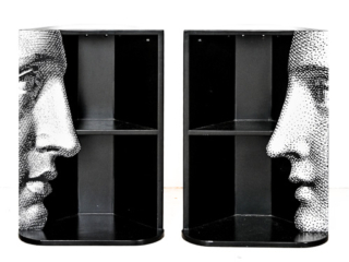 Rare pair of Barnaba Fornasetti Profilo wall shelves