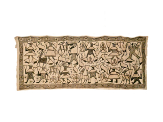 Very large pictorial Korhogo cloth Ivory Coast