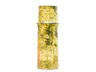 Tall yellow/green vase by Marcello Fantoni Italy