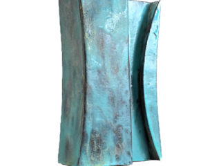 turquoise slab vase by Marcello Fantoni Italy