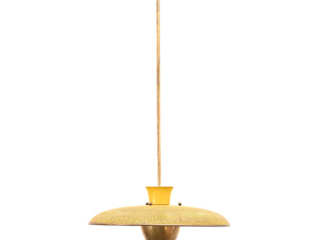 perforated steel and brass hanging pendant light by Metalarte