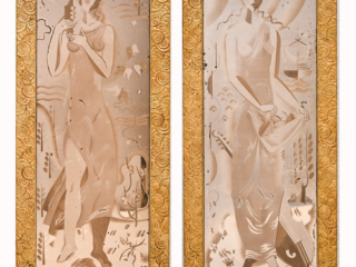 Rare pair of documented mirrors by Pierre Lardin