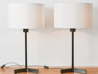 Pair of Roger Fatus model 6111 table lamps by Disderot