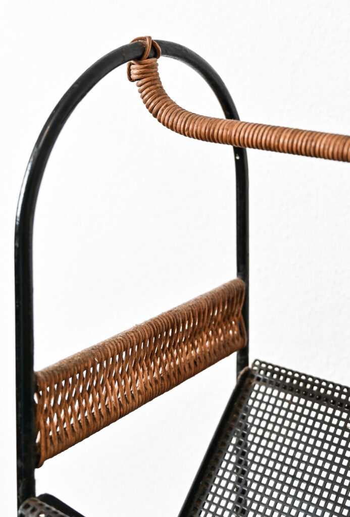 Steel and rattan bookshelf by Mathieu Matégot for Artimeta 04