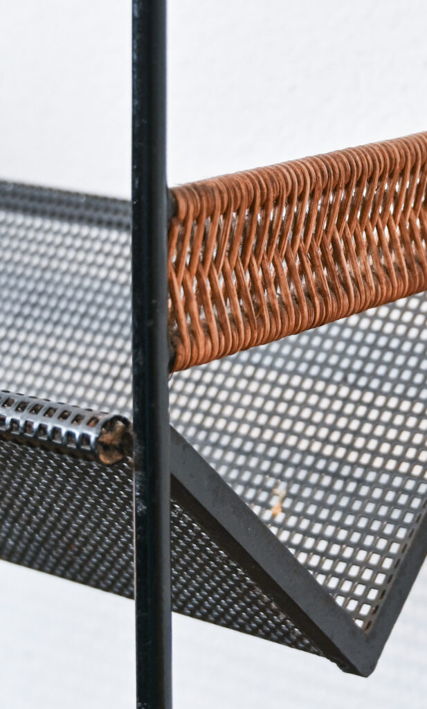 Steel and rattan bookshelf by Mathieu Matégot for Artimeta 06