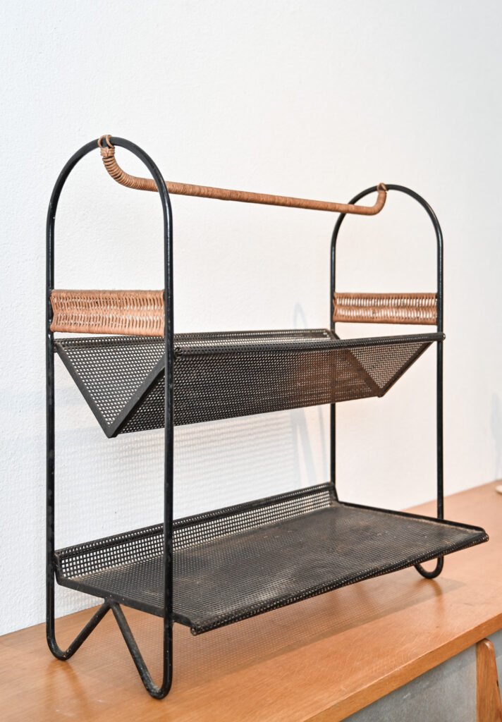 Steel and rattan bookshelf by Mathieu Matégot for Artimeta 09