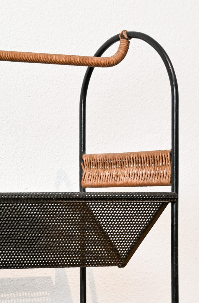 Steel and rattan bookshelf by Mathieu Matégot for Artimeta 10