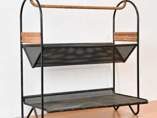 Steel and rattan bookshelf by Mathieu Mat&eacute;got for Artimeta