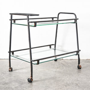 Mid century Jacques Adnet bar trolley