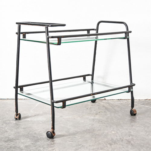 Mid century Jacques Adnet bar trolley