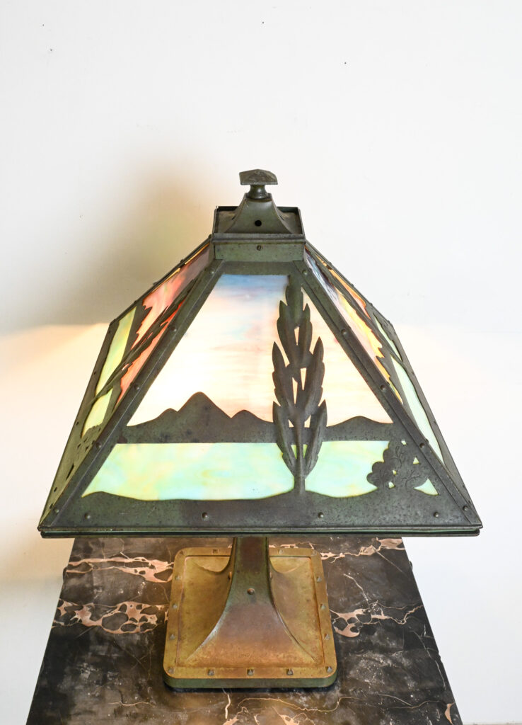 Pittsburgh Scenic Slag Glass Table Lamp 14 Pittsburgh Scenic Slag Glass Table Lamp 14