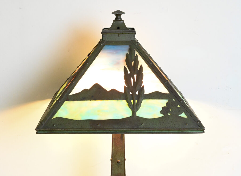 Pittsburgh Scenic Slag Glass Table Lamp 24 Pittsburgh Scenic Slag Glass Table Lamp 24