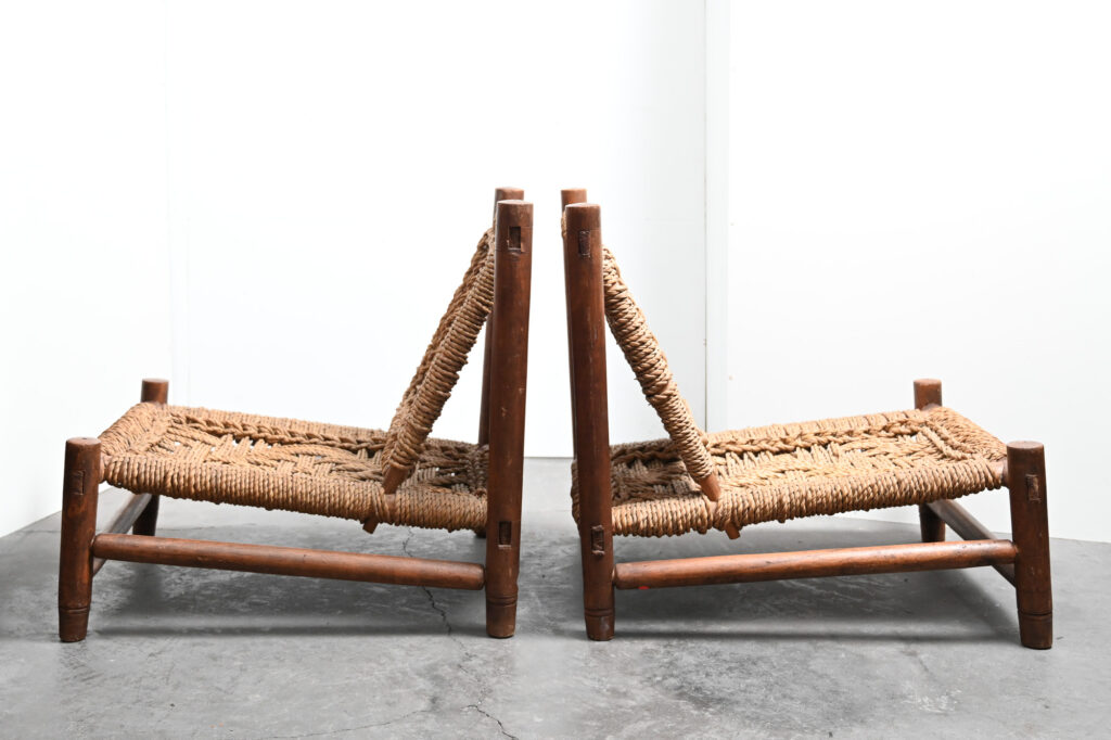 pair of Audoux minet low chairs 19 pair of Audoux minet low chairs 19