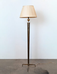 Asselbur gilt bronze tripod floor lamp